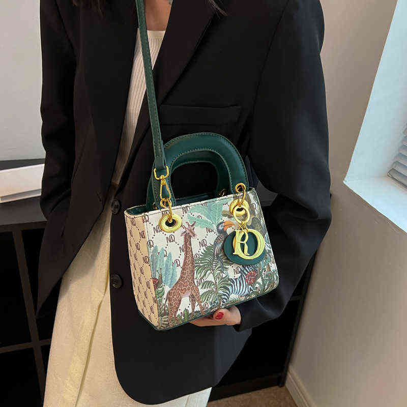 

Handbags Wizard of Oz jungle mist design women's bag Princess one shoulder messenger style small square, Green