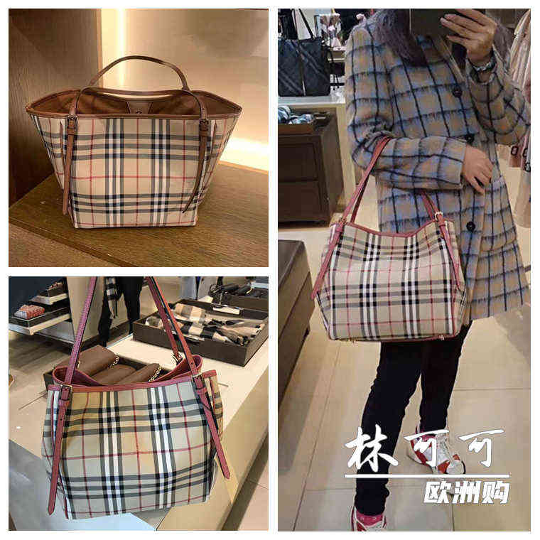 

Designer burbrerys bags Top bags horseferry womens bag checkered Tote single shoulder bag handbag shopping bag, Pink