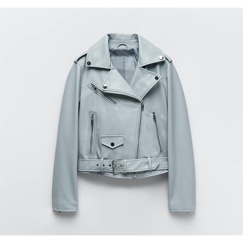 Veste de moto en cuir avec épaulettes détachables, ceinture de printemps et d'automne, 220818