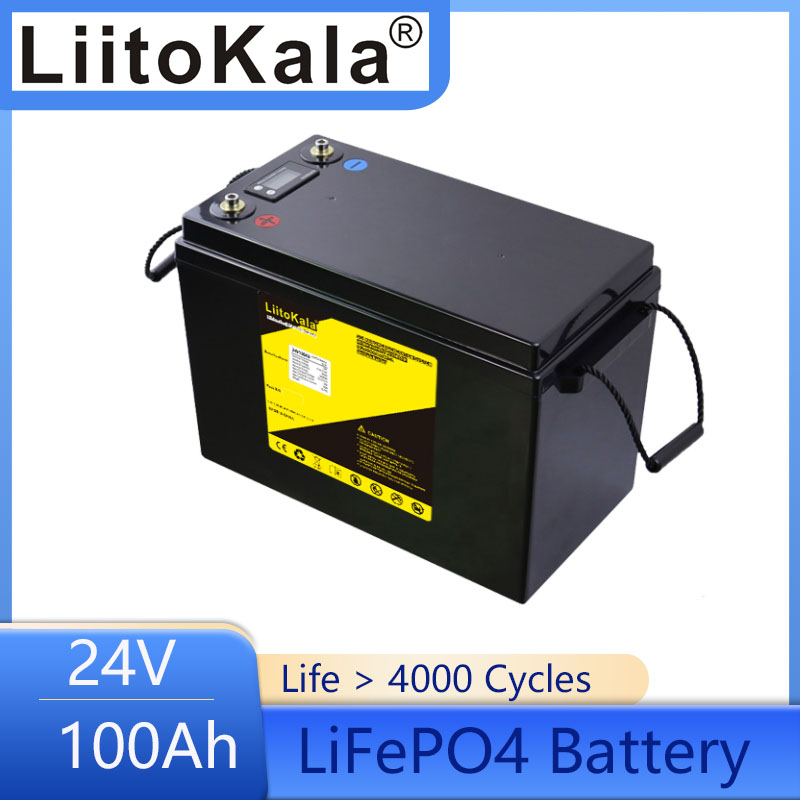 

Liitokala 24V 100Ah LiFePO4 Battery Forklift Solar Golf Cart Inverter Waterproof Battery
