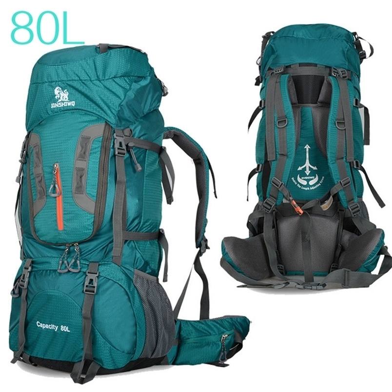 

Camping Hiking Backpacks Big Outdoor Bag Backpack Nylon Superlight Sport Travel Aluminum Alloy Support 80L 220818, Black