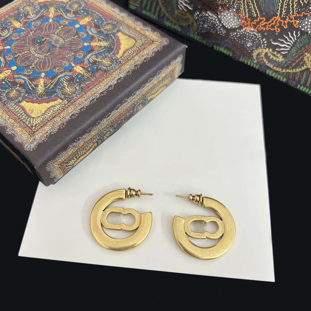 

Fashion Women Hoop Earring Designer Jewelry For Lady Women Letter D Brand Luxury Large Circle Gold Hoops Silver Party Gift Box