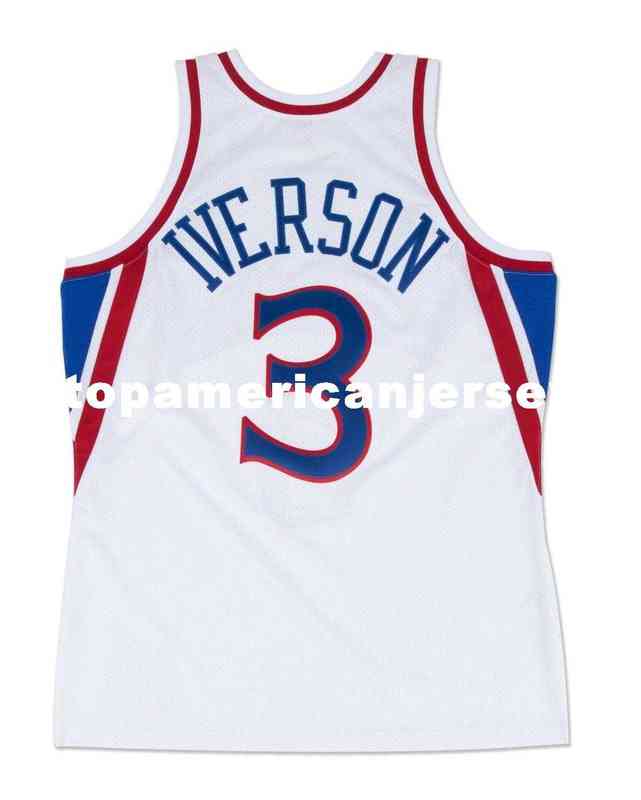 Allen Iverson #3 Sewn Mitchell & Ness Top 1996 Home high quality white Jersey Mens Vest Top Size XS-6XL Stitched basketball Jerseys Ncaa