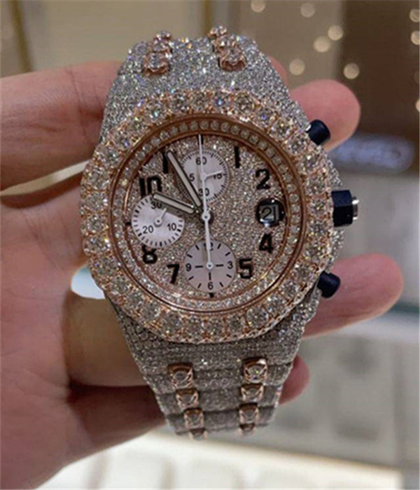 

D24 luxury mens watches 4130 movement watches for men 3255 montre de luxe watch Mosang stone iced Moissanite Diamond watchs wristwatch Mechanical automatic 904L, Screwdriver 1 pic