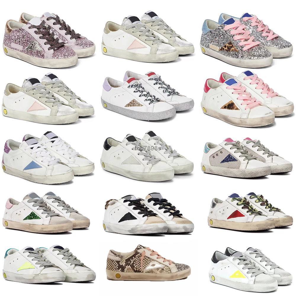 

2022 Designer Shoes sandal White Italy kids size children's Casual Shoes Do-old Dirty Golden Glitter Camo Leather golden/gooses/sneakers, 31