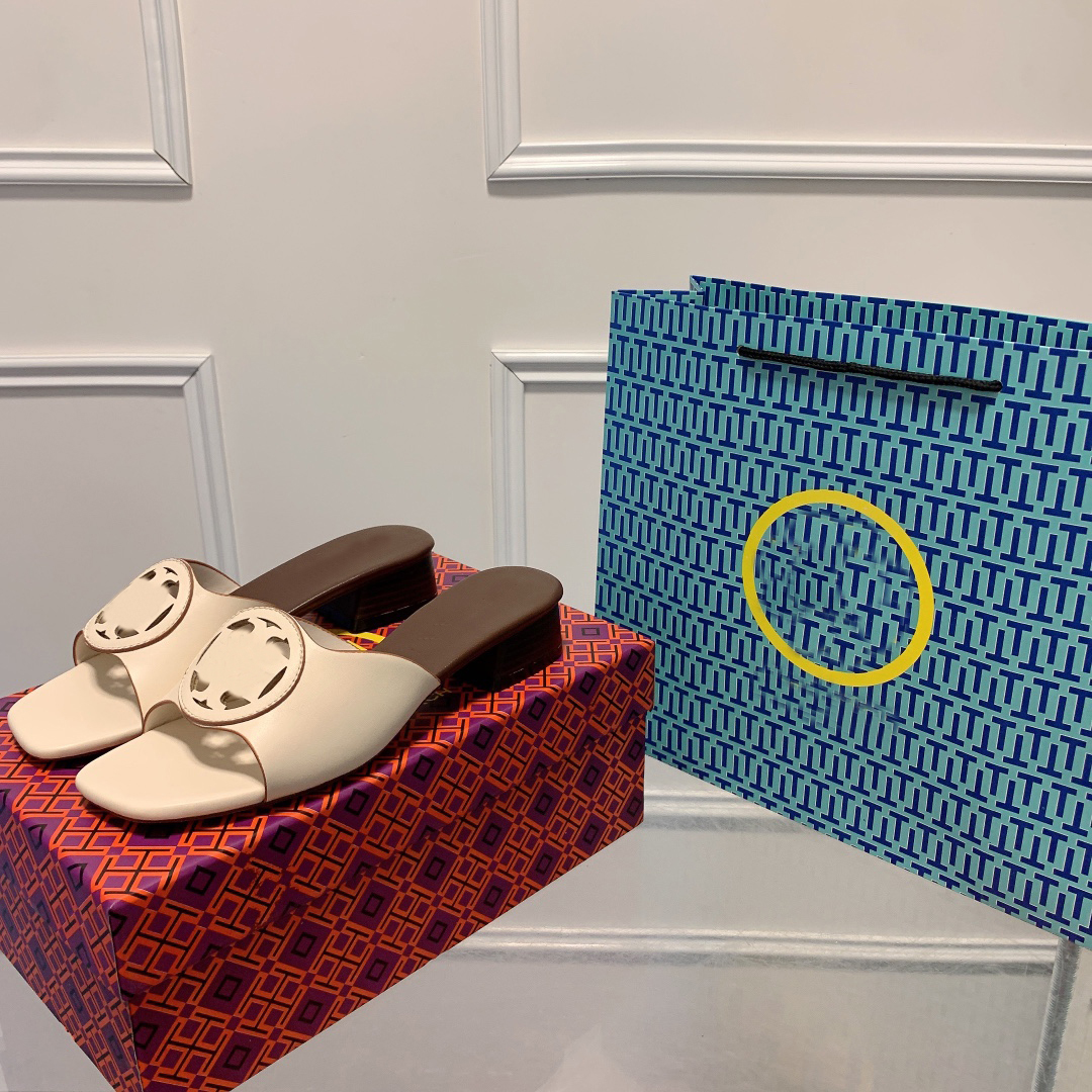 

Eleanor Slide Miller Sandal Flip Flops Designer Women Leather Slides Hollowed out Pattern Tories Rubber Slippers Summer Fashion Sandals Top Quality Size 35-42, Customize