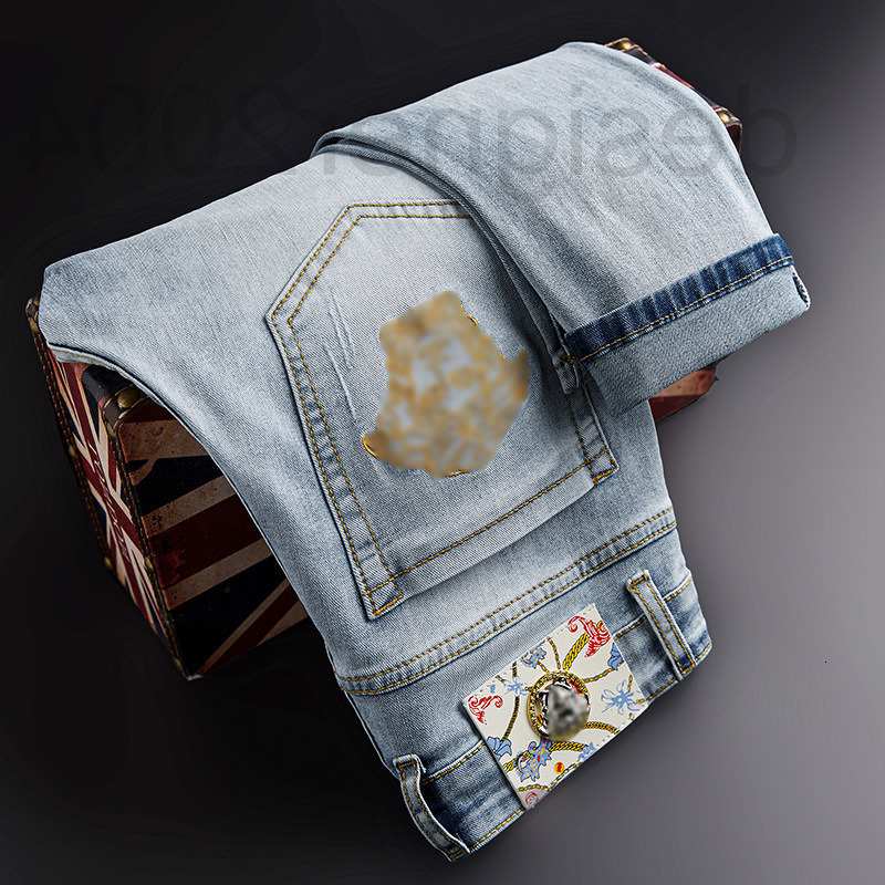 Men's Jeans designer 2022 new spring and summer Medusa jeans men's slim fit small feet embroidered fashion pants TP00
