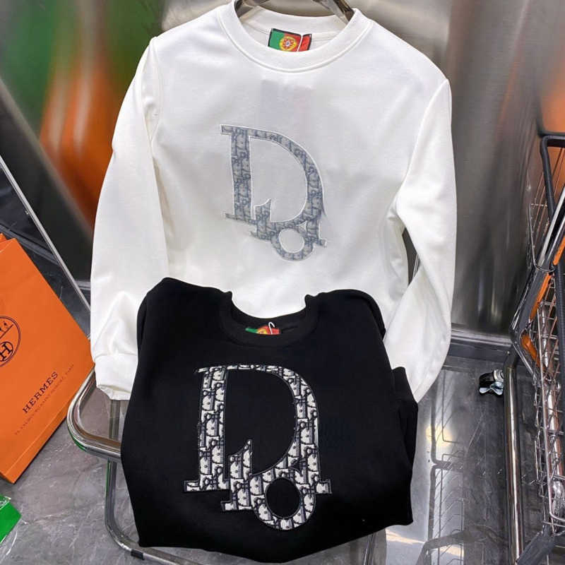 

C 22 D Mens Sweater Designer Hoodie ior Letter Embroidery Long Sleeve tshirt Cotton Round Neck Sweatshirt Men Women Sweaters Loose Pullover, Black