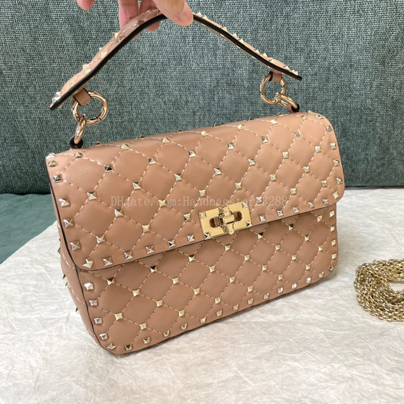 

V Diamond Lattice Designer Luxurious Woman Bags Sheepskin Lining New style Fashion Lady Handbags Cross body Ladies Shoulder Bag Retro Style Brass Stud Sign purses, Moisture proof beads