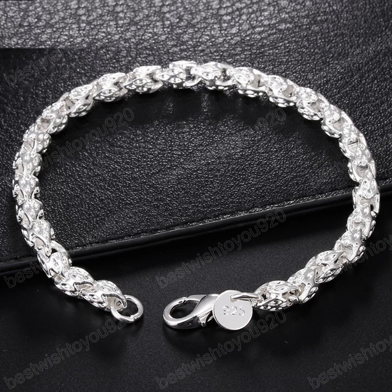 925 Sterling Silver Faucet Chain Bracelet For Women Man Wedding Engagement Party Fashion Jewelry