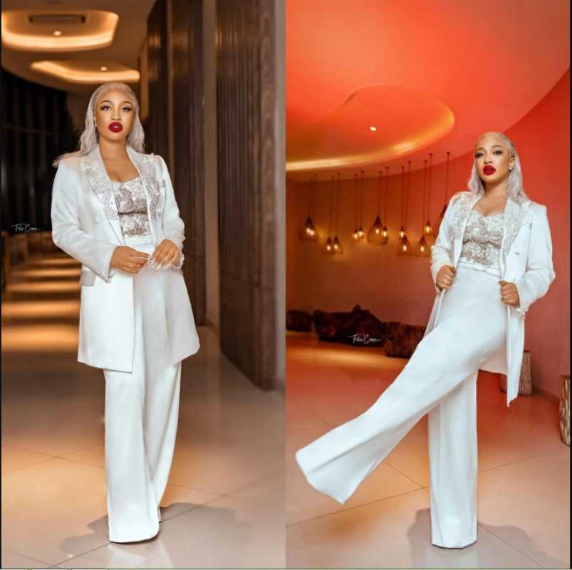 Pantalon deux pièces pour femmes élégantes femmes blanches mère de la mariée robes costume décontracté ample vêtements de cérémonie sur mesure 2