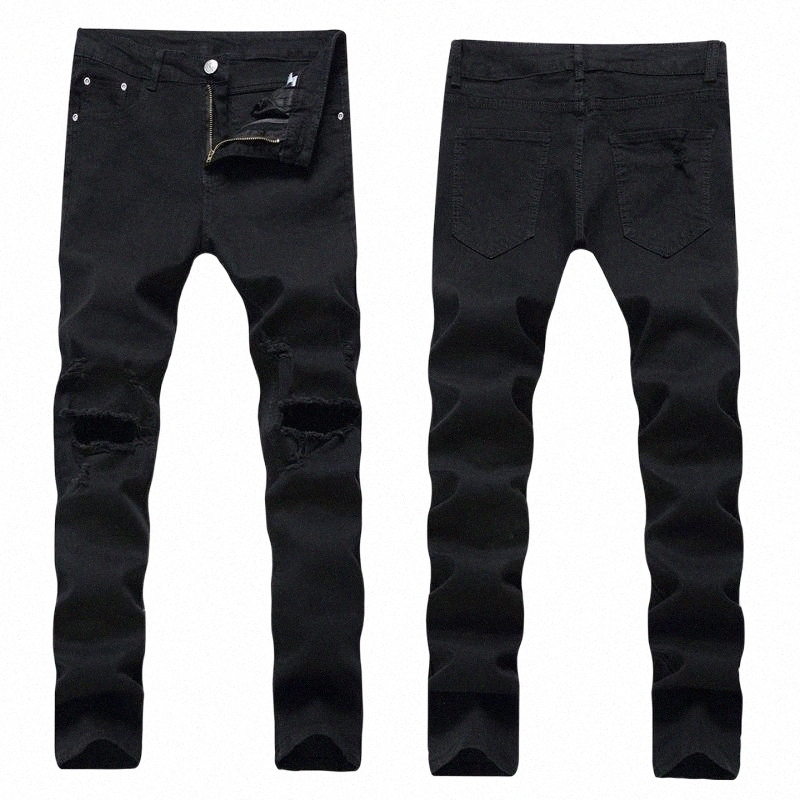 denim Jeans Casual Trend Men's Youth Fashion Korean Style Ripped Plus Size Hole q3Uv#-image-791314262