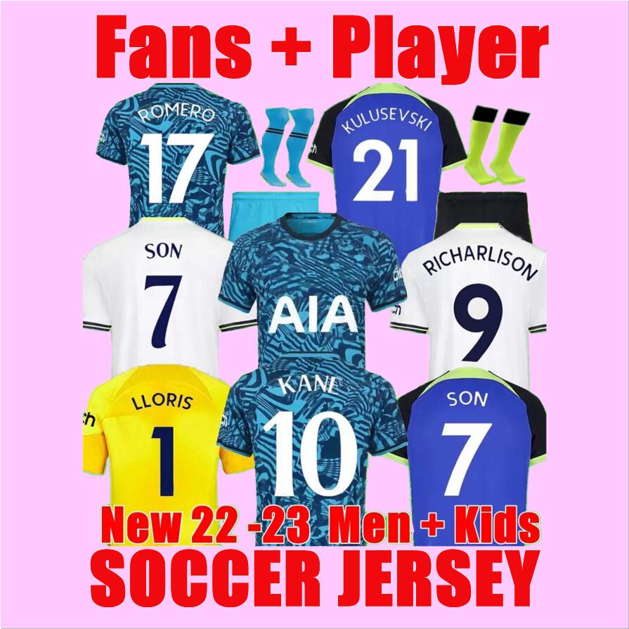 

SPURS Men KIDS 22 23 SON BERGWIJN Soccer Jerseys 2022 2023 jersey Football shirts third LUCAS HOjbjerg Loris ROMERO REGUILON BRYAN, 10