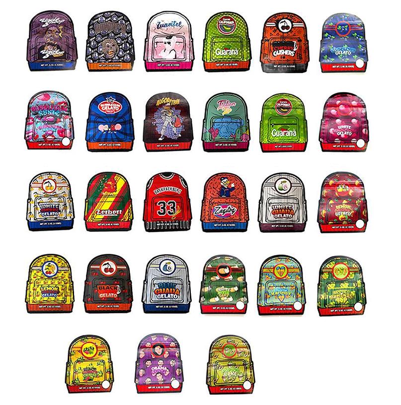 

BackPack Boyz irregular shaped mylar bags 3.5g Backpackboyz Die Cut unique shape packaging bag infused 33 Retail Storage Package baggies