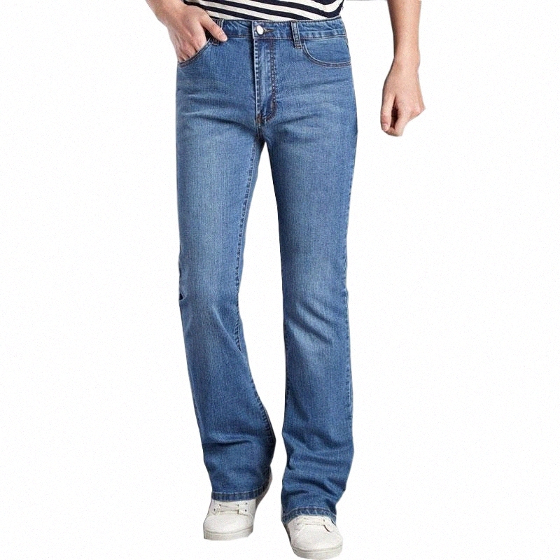 2020 Spring and Autumn New Men's Denim micro Bell pants Korean version of the tide Stretch Slim Horn Men's Denim trousers1 U59d#