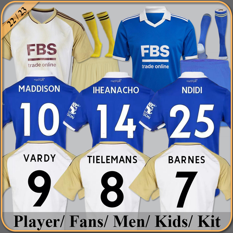 

4XL 22/23 VARDY City Soccer Jerseys MADDISON IHEANACHO 2022 2023 CAMISETA BARNES TIELEMANS AYOZE DAKA LOOKMAN IHEANACHO Men Kids Kits sock Full sets football shirt, Player version+patch