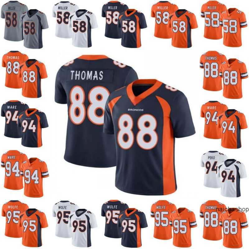 

Jersey Wholesale Custom Denver''Broncos''Men #58 Von Miller 88 Demaryius Thomas 94 Domata Peko 95 Derek''NFL''Wolfe Women Youth Limited Jersey