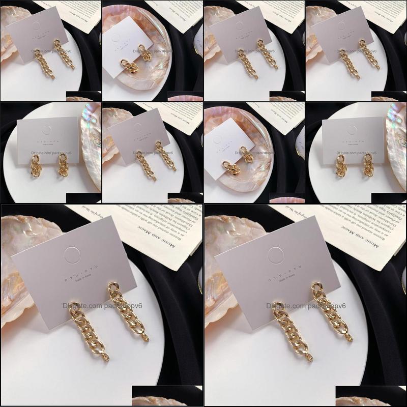 Charme d'oreille à barre d'oreille goujons de boucles d'oreilles de chaîne métallique vintage Design de niche 1115 Drop livraison 2021 bijoux pac