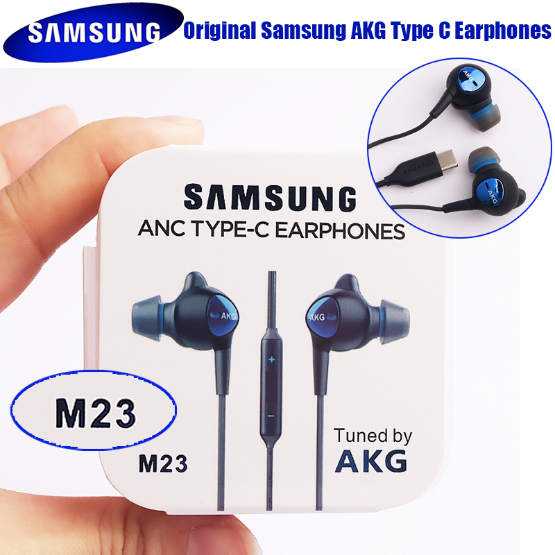 

Original Samsung Earphones Type C Wired AKG In Ear Headphones With Mic Galaxy M23 M21 Note 20 Ultra S20 S21 Earphone Usb Tipe C, Blue (type c jack)