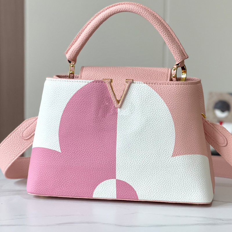 

Splicing Totes Handbag Purse Women Capucines Shoulder Bag Genuine Leather Cowhide Cross Body Bags Fashion Letters Gold Buckle Bottom Rivet High Quality Wallet Tote, Box