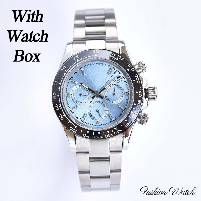 Classic powder blue Dial Girl Lady Watches Mechanical Automatic Mens Watch Waterproof Wristwatches Stainless Steel Sapphire Chronograph Luminous-image-791177775