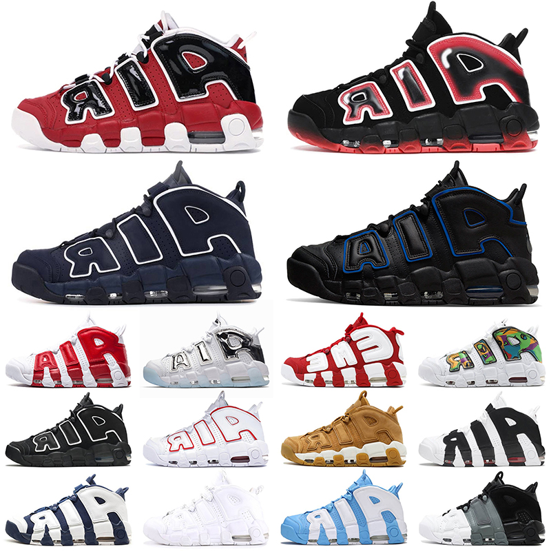 

Uptempos Scottie Pippen Basketball Shoes Mens Womens more ptempo Rosewell Raygun Black University Blue UNC Bulls Hoops Pack White Varsity Red Sports sneakers 36-45, 36-46 dark marina blue