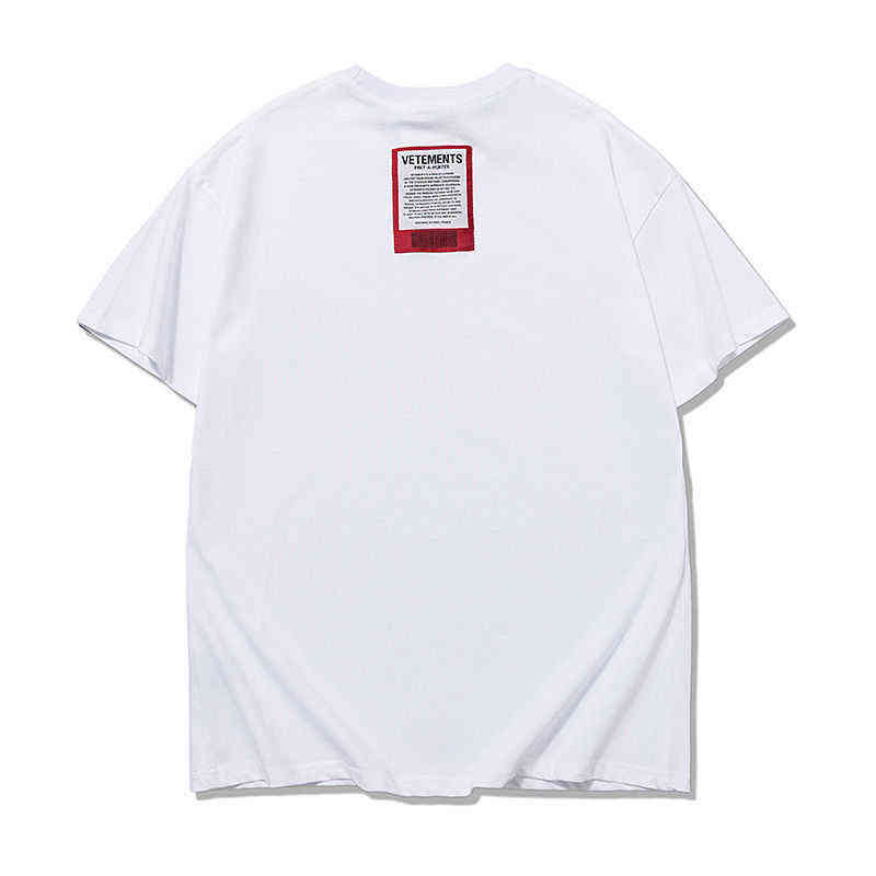 

Designer Version Vetements Short Sleeve New Red Sticker Vtm Loose Men's and Women's T-shirt Fashion, This item does not ship