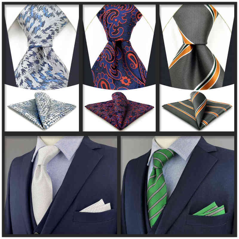

Colorful Paisley Stripes 160Cm 63 "Extra Long Size Ties Mens Ties And Pocket Square Sets Silk Gifts Wedding Accessories J220816