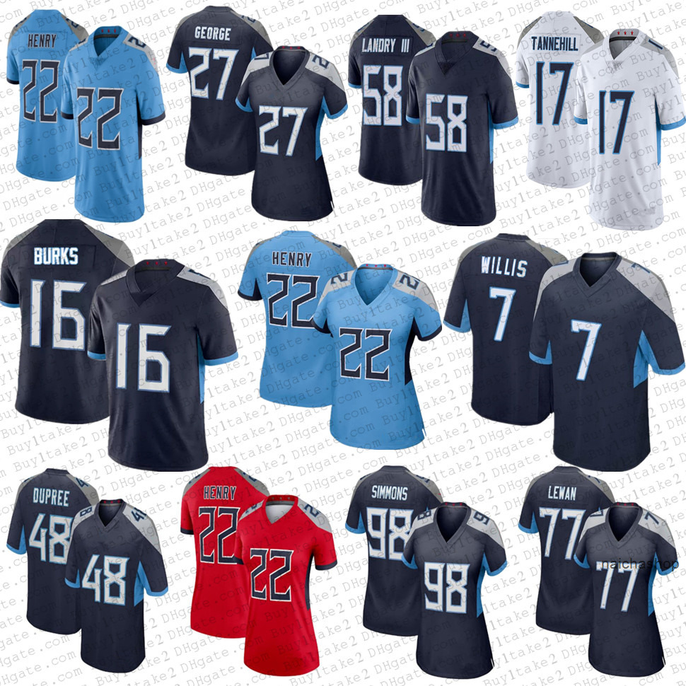 

7 Malik Willis 22 Derrick Henry 16 Treylon Burks Tennessee''Titans''Football Jerseys 2 Robert Woods Austin Hooper''nfl''Jersey, Mens