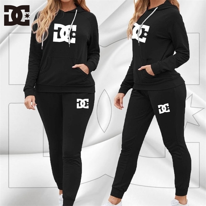 DC IMPRIMÉ FEMANS DE FEUSEMENT COULEUR COLOR SPORTS Sports Sweats à capuche Pantalons 2PCS Vêtements Ventes à vent Vêtements 220818