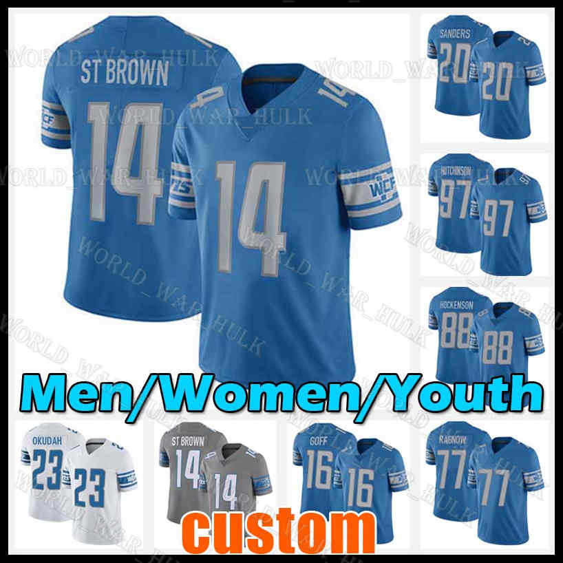 

Amon Ra St Brown Jersey Levi Onwuzurike Dan Campbell Football 30 Jamaal Williams 4 D.J. Chark Jr AJ Parker Jeff Okudah Amani Oruwariye Tracy Walker III Malcolm Rodriguez, Custom men (x s)