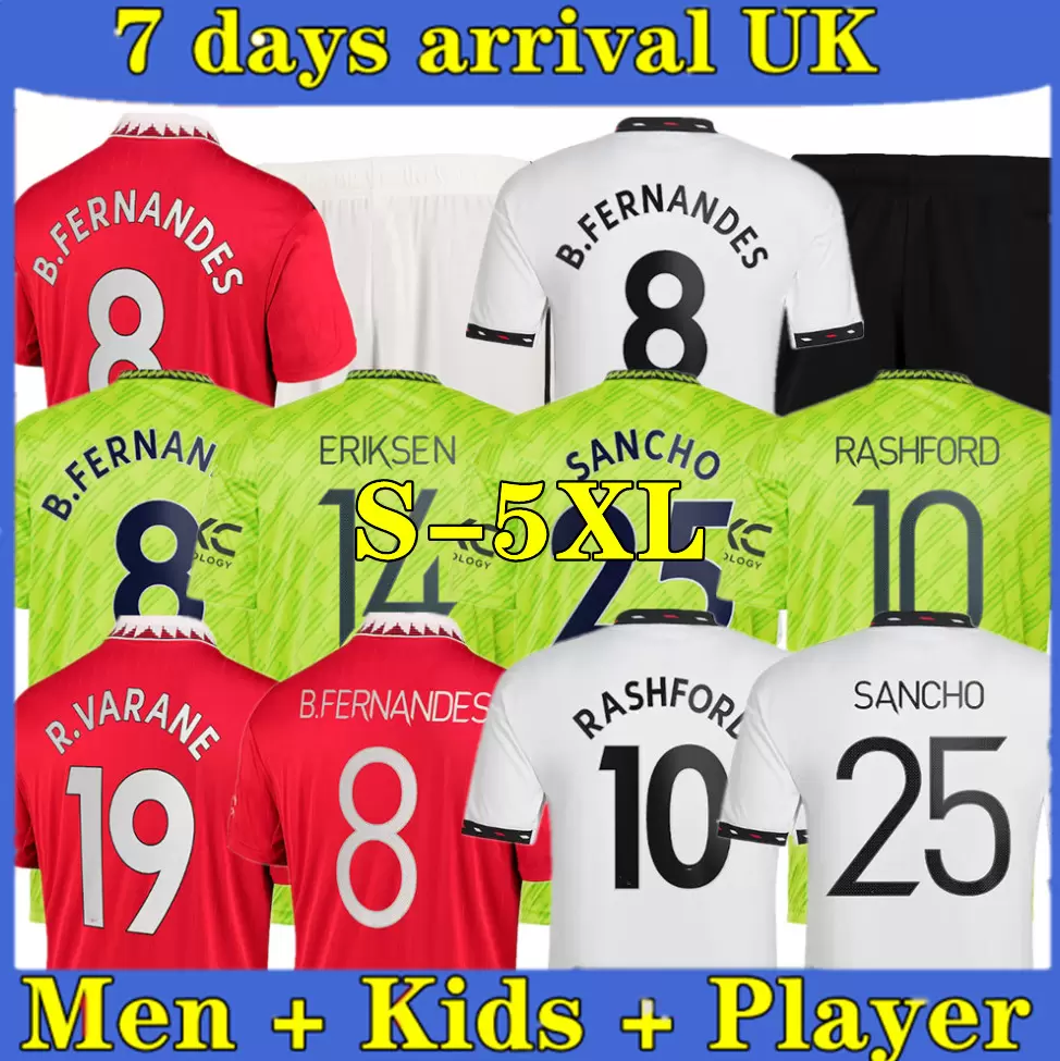 

22 23 -4XL RASHFORD soccer jersey player version SANCHO SHAW POGBA 2022 2023 fans MANS UTD MARTIAL B. FERNANDES MANCHESTERS men kids kit uniforms football shirt, 22/23 away+uel