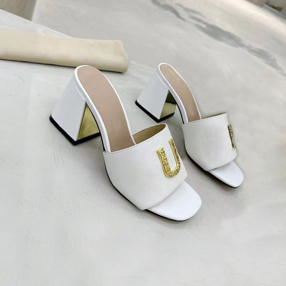 

2022 Classics Woman shoes High slipper Leather Flat Sandals Fashion Designers Slides Slide Rubber Ladies Beach oran sandal Women Slippers sandals, Black