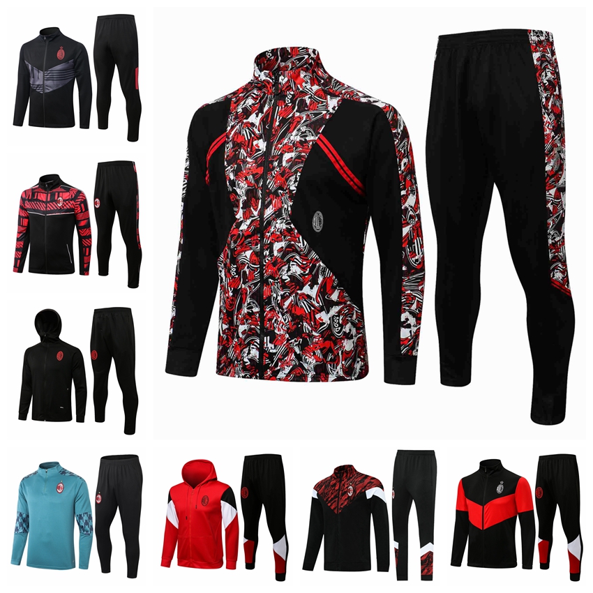 

22/23 New AC MILANS Full Zipper Jacket Tracksuits Training Suit Jogging Set Football Soccer Jerseys Kit Chandal Survetement Maillots De Foot TX09