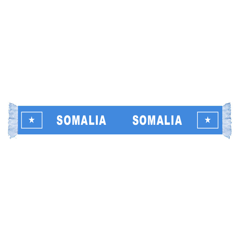 

SOMALIA Flag Factory Supply Good Price Polyester Satin Scarf Country Nation Football Games Fans Scarf Also Can be Customized