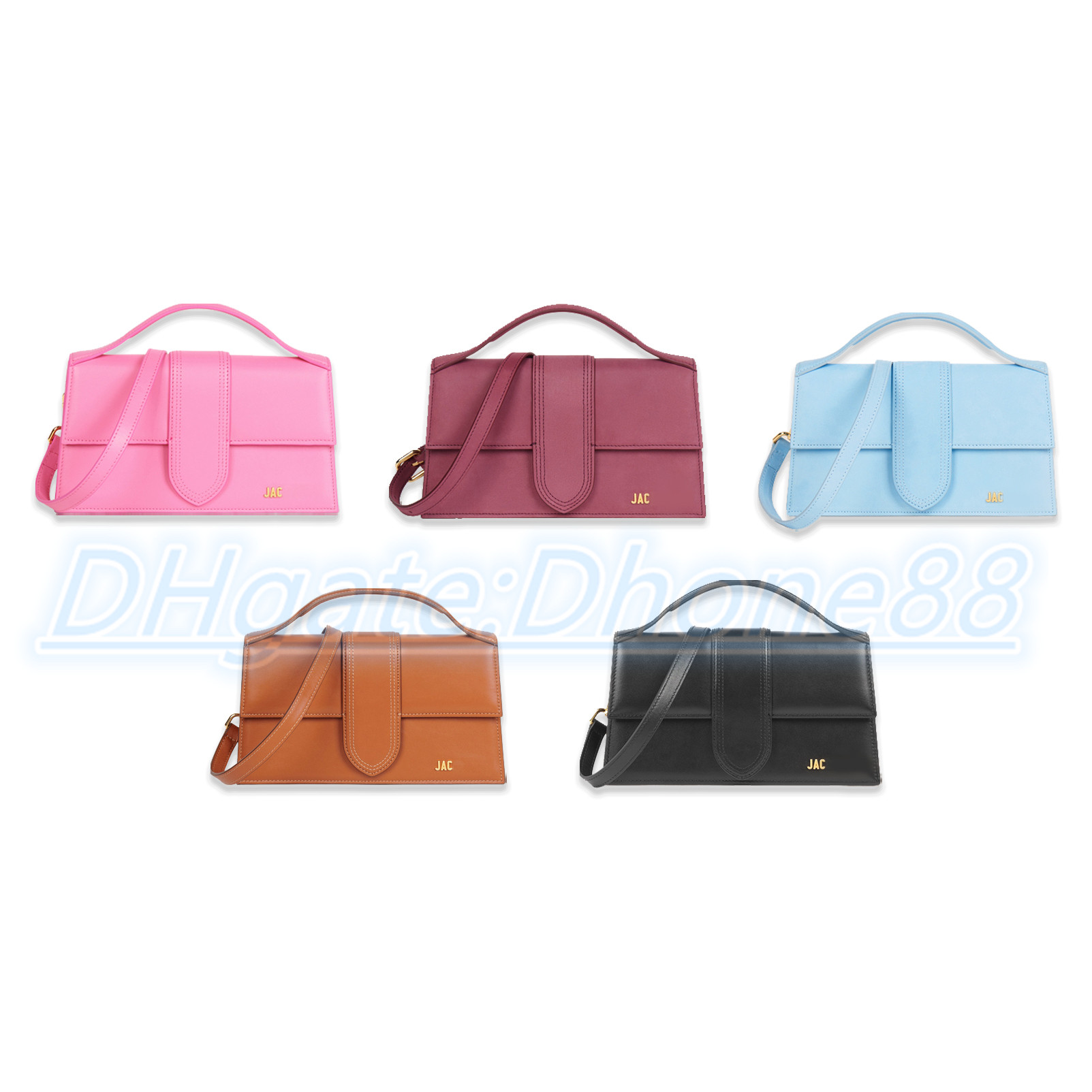 

Luxury classic jacquem Le Bambino baguette Designer Shoulder Bag Leather envelope tote women men messenger handbag Crossbody Mini flap clutch Bags Wallet handbags, Box