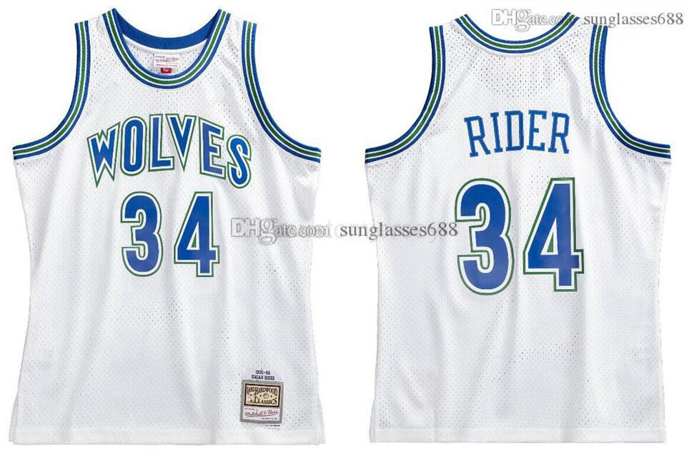 

Isaiah Rider Stitched Jr Jersey Mitchell & Ness 1995-1996 Mesh Hardwoods Classics retro basketball jerseys Men