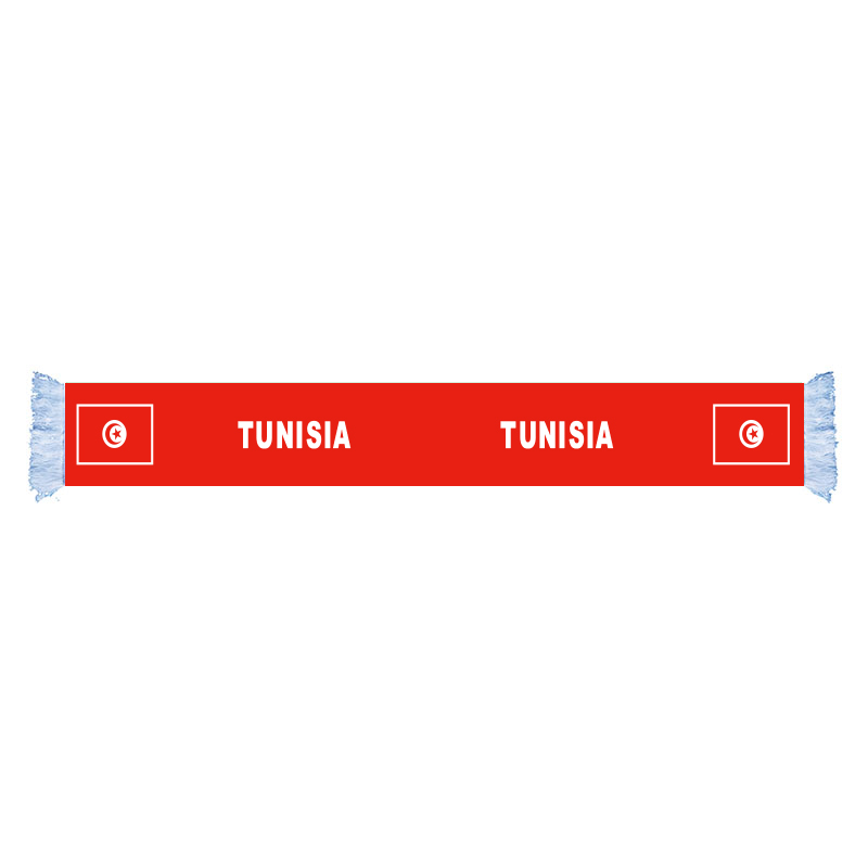 

TUNISIA Flag Scarf Factory Supply Good Price Polyester Satin Scarf