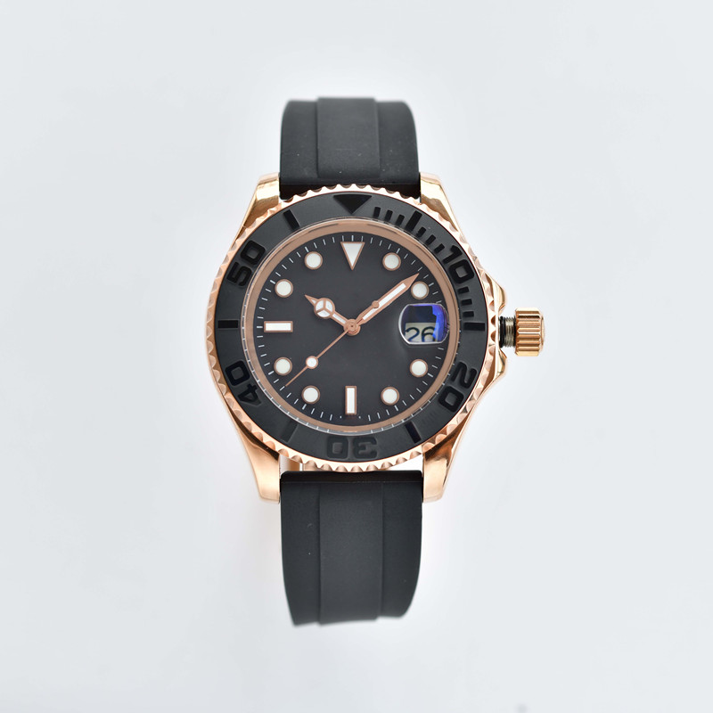 Designer watch 42mm black rubber strap Automatic Movement Stainless Steelwatch for men wristwatches high quality sports Waterproof mens Watches w