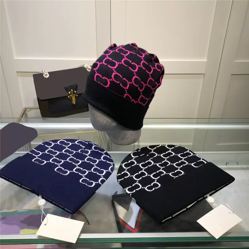 Classic Letter Designer Beanie Women Knitted Bonnet Hat Winter Warm Men Skull Cap Thick Wool Hip Hop Caps