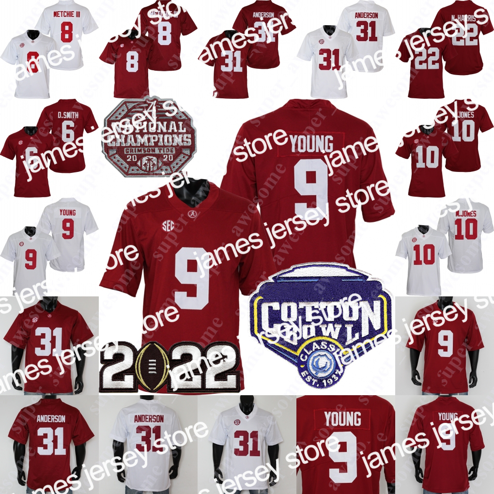 

22 2022 Alabama Crimson Tide Football Jersey Bryce Young Will Anderson Jr. Eli Ricks Henry To'o Kool-Aid McKinstry Jahmyr Gibbs Jermaine Burton, Black