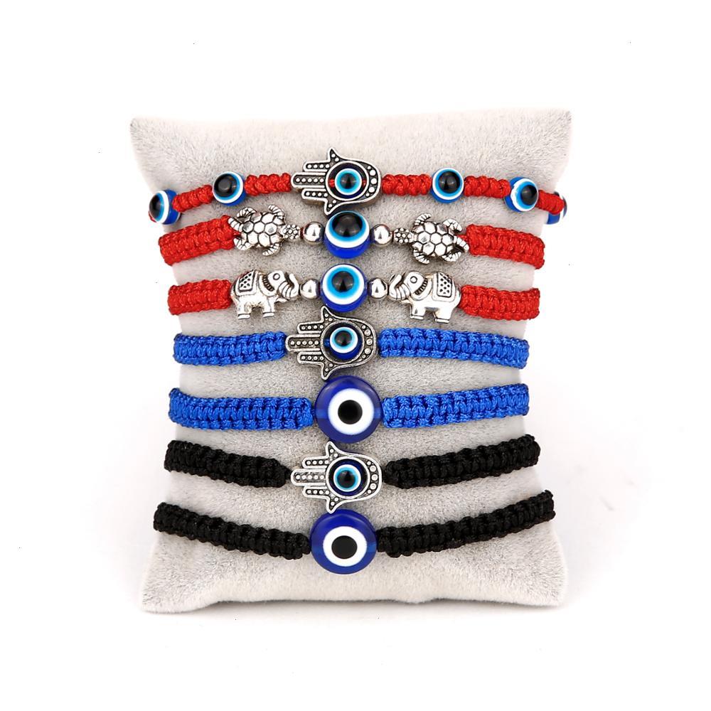 

Wholesale Lucky Red Strand Black String Thread Bracelets Blue Evil Eye Charm Women Handmade Braided Rope Jewelry