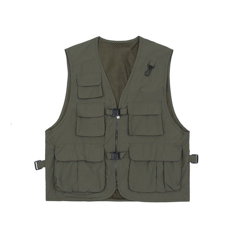 

Multi-pockets Sleeveless Jackets Men Hip Hop Loose Vest Men's Jackets
