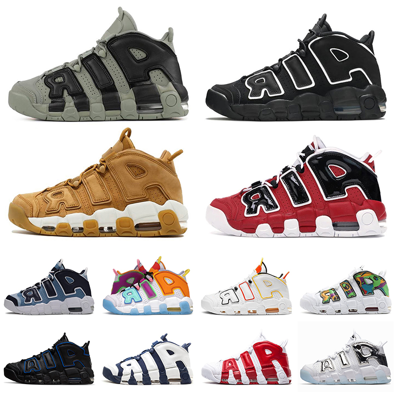 

Original OG More Uptempos basketball shoes 36-45 mens womens tempos scottie pippen Obsidian Black White Bulls Hoops Pack Red Multi-Color OG trainers sports sneakers, 36-45 peace love