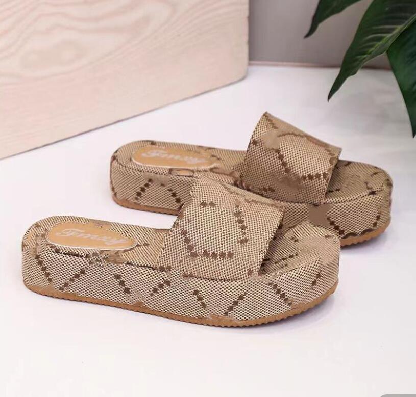 

New G slippers fashion Thick bottom designer Women Shoes Cartoon Alphabet lady Platform High heel Sandals Large size 35-43, 01
