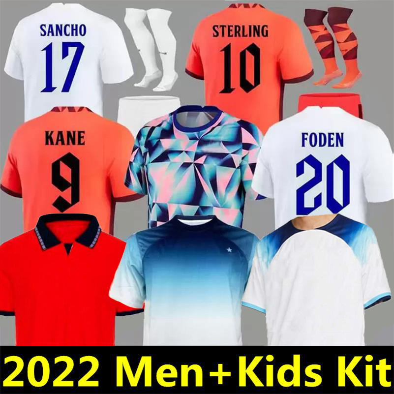 

22 23 ENGLAN Soccer Jersey KANE GREALISH SAKA FODEN STERLING RASHFORD SANCHO MOUNT PHILLIPS national team 2022 2023 football shirt men kids kit sets socks uniforms, Colour 1
