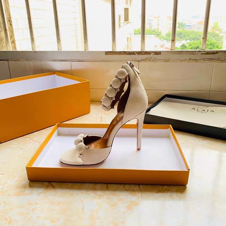 

2022 New Season Shoes Alaia Suede Bombe Sandals Paris Fashion, As picture