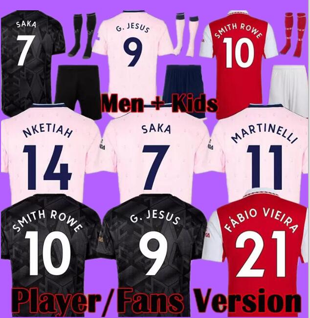 

21 22 23 SMITH ROWE G.JESUS SAKA soccer jersey Fans Player version ODEGAARD NKETIAH MARTINELLI TIERNEY 2021 2022 2023 football kits shirt Men Kids sets uniforms, 2023 men 3rd