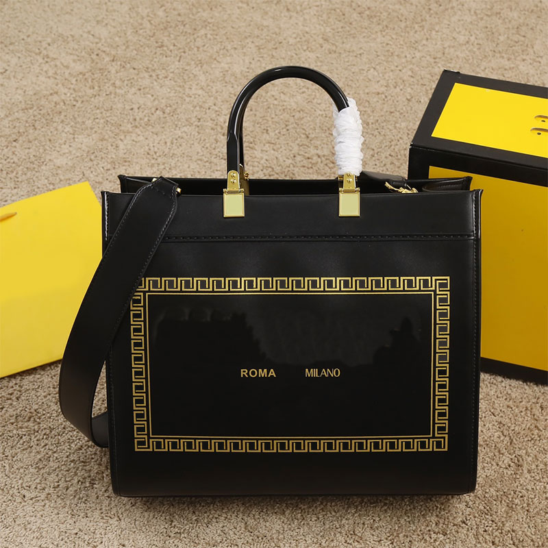 35/41cm Sunshine Canvas Tote Bags Women Large Handbags Crossbody Shopping Bag Purses Embroidery Letter High Quality Genuine Leather Shoulder Bags