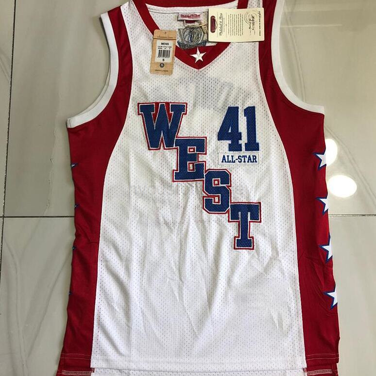 

basketball Dense stitched jersey Dirk Nowitzki Mitchell and Ness 2004 ALL-Star mesh classic retro jerseys Men S-2XL